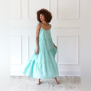 NWT MILLE Maui Dress in Green Stripe